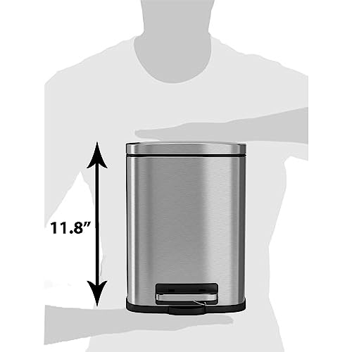 iTouchless 13 Gallon Touchless Sensor Garbage Can, Stainless Steel, Round Sensor Automatic Trash Can for Kitchen and Office