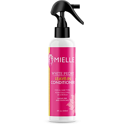 Mielle Organics White Peony Leave-In Conditioner Spray - Ultra-Moisturizing Detangler for Curly & Natural Hair - Frizz Control & Moisture Seal