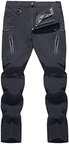 TACVASEN Men's Lightweight Hiking Tactical Pants Waterproof Quick Dry Cargo Work Rain Outdoor Pants 8 Pockets