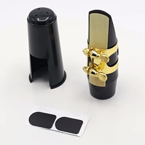 Alto Sax Mouthpiece Set with Gold Metal Ligature Pads and Reed | includes two cushion pads, standard alto sax fit, full replacement kit