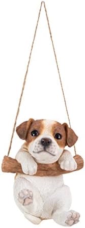 Hi-Line Gift Ltd, Hanging Pet Pals Jack Russell Terrier Puppy, 5-inch Height, Indoor Outdoor Statue Figurine