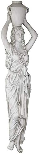 Design Toscano Dione the Divine Greek Water Woman Indoor/Outdoor Garden Statue, Medium, 22 inches tall, Cast Stone Resin, Antique Stone Finish