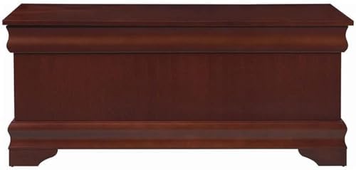 BOWERY HILL Traditional Wood Cedar Blanket Chest, Warm Brown Finish, 47" W x 17" D x 20" H, Cedar-Lined Interior, Solid Pattern