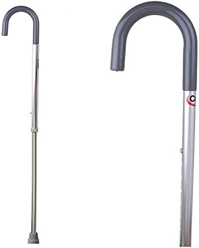 Carex Cane for Men - Men's Round Handle Silver Cane - Adjustable Walking Cane for Men