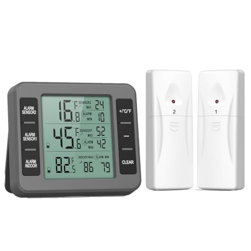 AMIR Refrigerator Thermometer, Wireless Indoor Outdoor Thermometer
