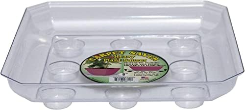 SQDS-1600 Heavy Gauge Footed Square Carpet Saver Saucer, 16-Inch by 16-Inch, Clear