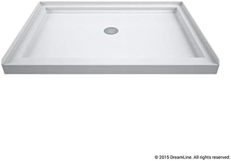 DreamLine 32 in. D x 32 in. W x 76 3/4 in. H Center Drain Acrylic Shower Base and QWALL-5 Backwall Kit In White, DL-6195C-01