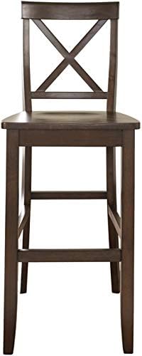Crosley Furniture X-Back Wood Bar Stools Set of 2, Black, 30-inch