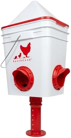 RentACoop 25lb Chicken Feeder with 4 Large Ports - Center Placement