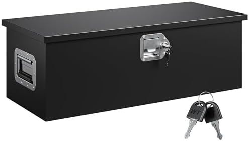 30 Inch Steel Heavy Duty Truck Bed Tool Box, Trailer Tongue Tool Box with Lock and Keys, Tool Box for Storage, Utility Trailer Tool Box for Truck, Pickup, RV, Trailer