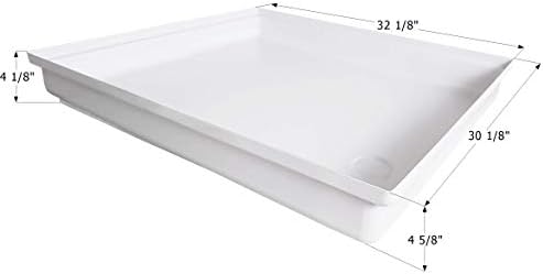 ICON 12873 Shower Pan SP300-32-1/8" x 30-1/8" x 4-5/8", Polar White