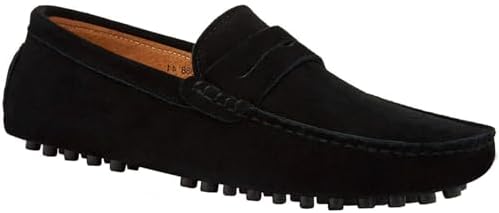 JIONS Mens Driving Penny Loafers Suede Moccasins Slip On Casual Dress Boat Shoes