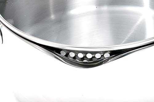 Norpro KRONA 5 Quart Vented Pot with Straining Lid, Stainless Steel,645,Silver