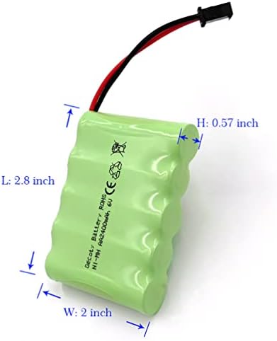 6V Battery Pack, 2400mAh Ninh Rechargeable AA Battery Pack, Come with Charge Cable, for RC Truck Cars Power Tools (SM Plug)