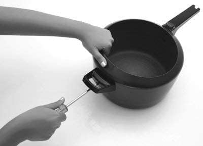 Hawkins Plastic Futura Short Body Handle With Screw And Nut For All Futura Pressure Cookers From 4 Litre To 9 Litre (SBHF),Black, Standard, 4 Liter
