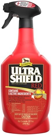 Absorbine UltraShield Red Insecticide & Repellent, 128 fl oz Gallon | Use on Horses & Premise, All-Weather up to 7 Days, Repels & Kills Multiple Species Including Flies, Mosquitoes & Gnats