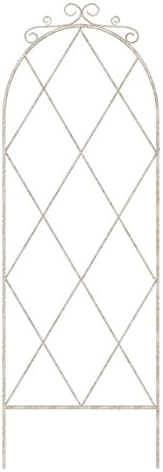 Panacea 86231 French Country Scroll Pot Trellis, Aged White, 36" H