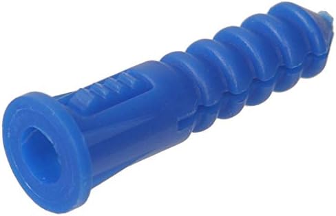 Hillman Wall Anchors, #8 x 1-1/4in, 100 Pack, Blue Plastic | Ribbed plastic, fits #8-10-12 screws for drywall, plaster, brick, and concrete