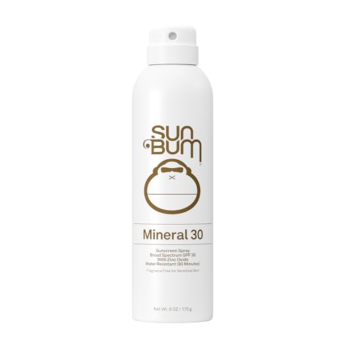 Sun Bum Mineral SPF 30 Sunscreen Body Spray - 6 oz | Broad Spectrum Moisturizing Sunscreen, for Sensative Skin, Vitamin E, Hawaii 104 Act Compliant (No Octinoxate & Oxybenzone)