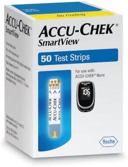 Accu-Chek SmartView Test Strips for Diabetic Blood Glucose Testing (Pack of 50) for Use with Accu-Chek Nano Meter Only