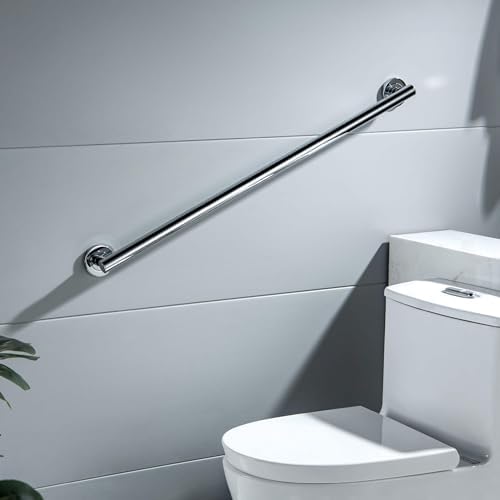 36 Inch Stainless Steel Bathroom Safety Grab Bar | Straight Shaped Grab Bar for Bathtubs and Showers, Shower Safety Grab Bars for Seniors, Wall Mounted Anti-Slip Support (Brushed Nickel, KGB1136)