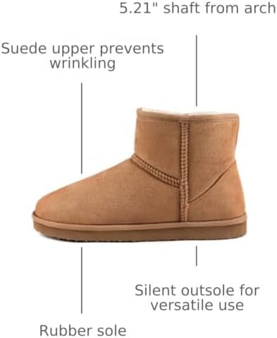 Zizor Women's Cozy Short Bootie Slippers, Winter Warm Hard Bottom House Shoes with Fuzzy Lining