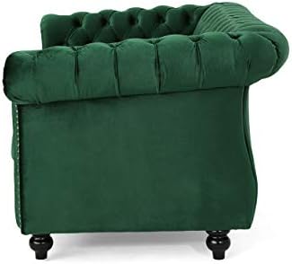 Christopher Knight Home Karen Traditional Chesterfield Loveseat Sofa, BlackBerry and Dark Brown, 61.75 x 33.75 x 27.75
