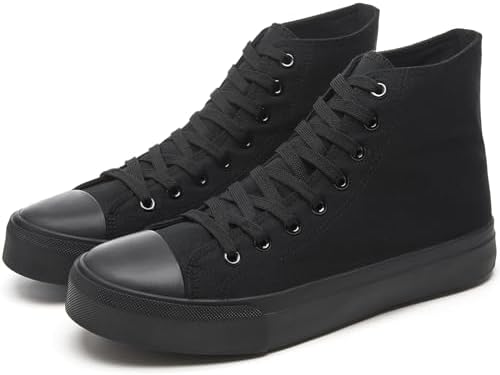 yageyan Men’s High Top Canvas Sneakers Fashion Lace up Walking Shoes Casual Classic