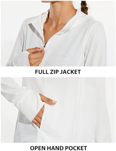 baleaf Women's Sun Protection Hoodie Jacket UPF 50+ Full Zip with Pocket