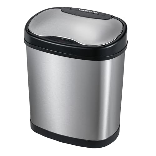 NINESTARS DZT-50-9BK The Original Automatic Motion Sensor Trash Can, 13.2 Gal. / 50 L., Black