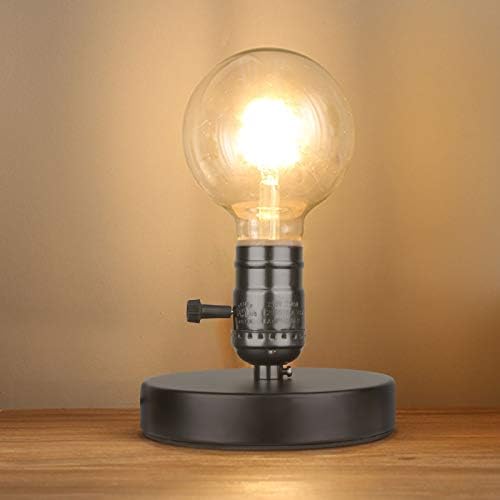 Vintage Table Lamp Base Only Without Shade, Mini Basic Edison Exposed Light Bulb Stand