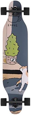 Junli 41 Inch Freeride Skateboard Longboard - Complete Skateboard Cruiser for Cruising, Carving, Free-Style and Downhill