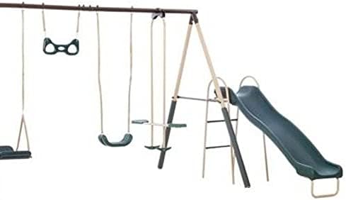 XDP Recreation Deerfield Outdoor Playground Swing Set with Slide & See Saw