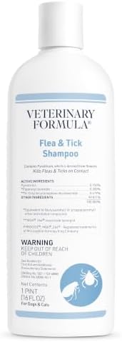 Veterinary Formula Flea and Tick Shampoo for Dogs and Cats, 16 oz