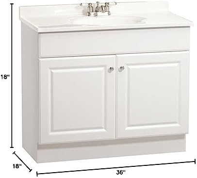 C14136A Richmond Bathroom Vanity Cabinet with Top, Fully Assembled, 2 Door, White, 36 x 31 x18 in. - 270124