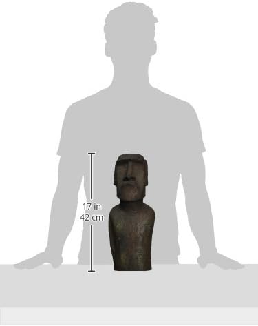 Design Toscano Easter Island Ahu Akivi Moai Monolith Garden Statue, Extra Large, 32 Inch, Cast Stone Resin, Grey Stone