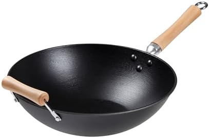JOYCE CHEN Professional Series 14-Inch Cast Iron Wok with Maple Handle
