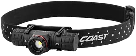 Coast XPH30R 1200 Lumen USB-C Rechargeable Dual Power Headlamp with Twist Focus Beam and Magnetic Base, 4.37 oz. - Black