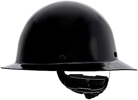 MSA Skullgard Full-Brim Hard Hat with Suspension - Non-Slotted Cap, Made of Phenolic Resin, Radiant Heat Loads up to 350F, Standard Size Hard Hat | Fas-Trac III Ratchet Suspension