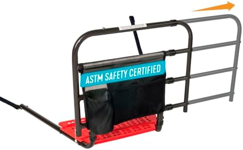 Stander EZ Adjust Bed Rail, Adjustable Senior Bedrail and Safety Assist Railing for Elderly Adults with Organizer Pouch