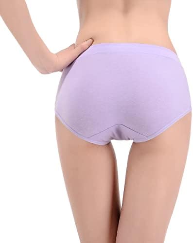 Buankoxy Women's Mid-Rise Stretch Cotton Panties, Assorted Colors