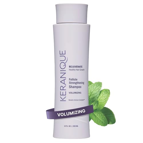 Keranique Volumizing Shampoo for Hair Repair, Growth & Thinning Hair Support – Keratin, Biotin, Menthol & Niacinamide, Anti-Breakage, Lightweight Strengthening Formula 8 Oz - Keratin Amino Complex™