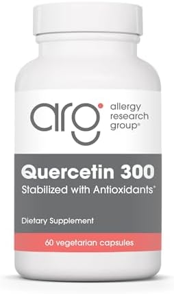 ARG Quercetin 300 - Supports Mast Cell and Histamine Response - Includes Vitamin C - Delivers 300 mg Quercetin Per Capsule - Vegetarian &