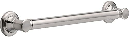 Delta Traditional (1-Pack) 18" Shower Grab Bar Seniors ADA Compliant Brilliance Stainless Steel 450 lb Capacity Bathroom Safety Handle for Shower