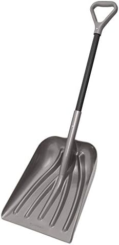 Suncast 14" Ergonomic Snow Shovel Pusher Multi-Purpose Scoop, Gray