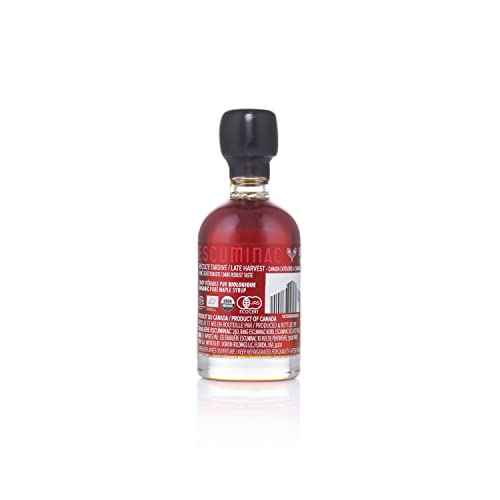 Escuminac Canadian Maple Syrup, Late Harvest Dark Robust Taste, Pure & Organic. Mini Glass Bottles 12 x 50ml, Bulk Format for Party Favors, Wedding