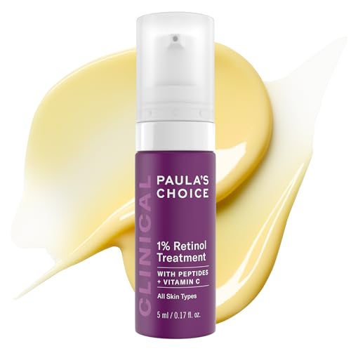 Paula's Choice CLINICAL 1% Retinol Face Treatment with Peptides | Anti-Aging Face Serum with Vitamin C & Licorice Extract for Fine Lines & Wrinkles, Fragrance Free