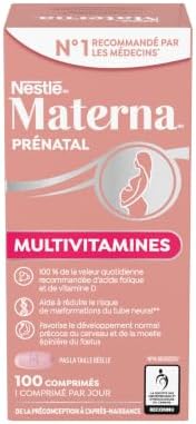 Materna Nestle Prenatal Postpartum Vitamin & Mineral Supplement 100 Tablets | 23 Essential Vitamins and Minerals, 100 Percent RDA Of Folic Acid