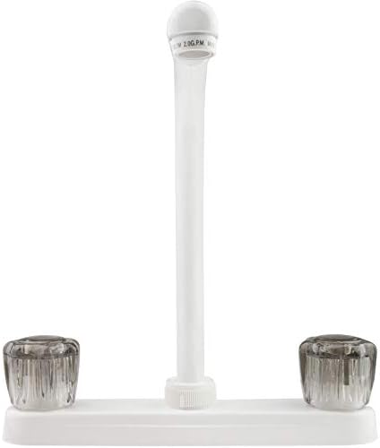 Dura Faucet DF-PK210S-BQ RV Hi-Rise Kitchen Sink Faucet (Bisque) | Tall spout with smoked acrylic knobs makes filling big pots easy.