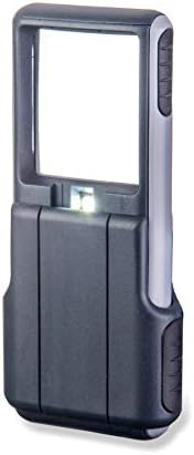 Carson MiniBrite 3x Power LED Lighted Slide Out Magnifier with Protective Sleeve (PO-25), gray